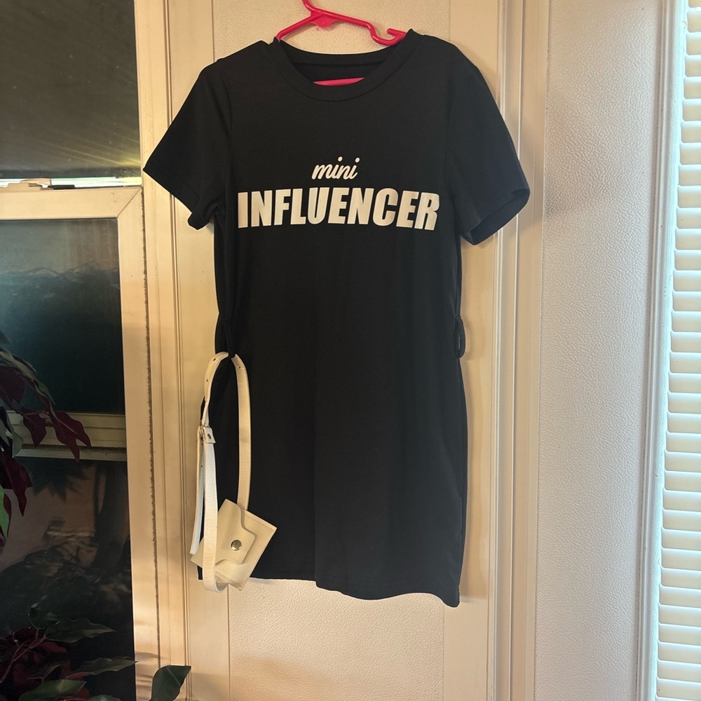 Black Mini Influencer T-Shirt Dress